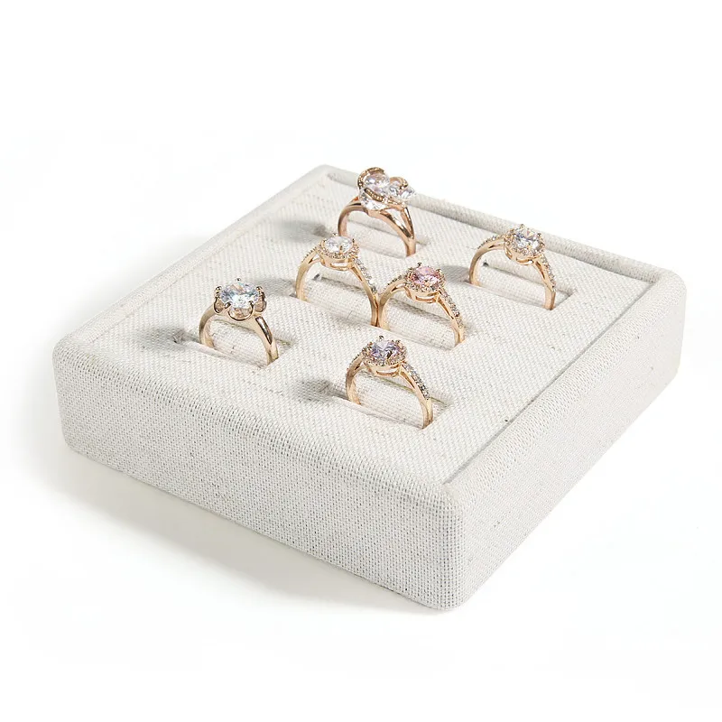 New Fashion White linen Ring Display Tray jewelry Display Tray Small