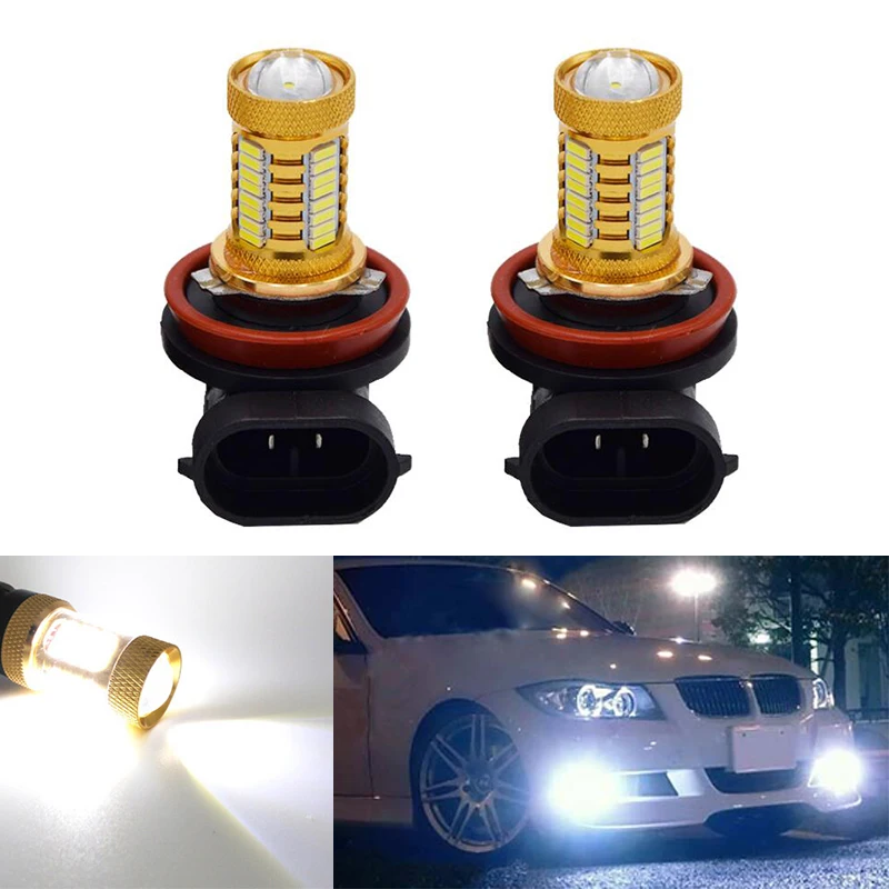 2x Bright Error free H8 H11 LED Car projector Fog Light ...