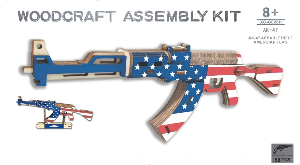 3d головоломка, деревянные игрушки, лазерная резка, сделай сам, AK47, набор для сборки оружия, головоломка, Обучающие деревянные детские игрушки для детей, развивающие