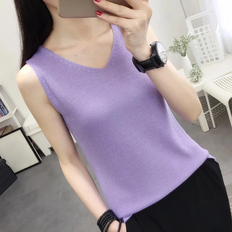 Download Spring Summer Tank Tops Women Sleeveless V Neck Loose T ...