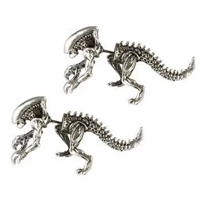 Панковские Экзотические 3D серьги-Драконы с динозаврами для женщин, стальные серьги для мужчин с каркасом хряща, Двухсторонние серьги-гвоздики, 5 цветов - Окраска металла: E0275-1