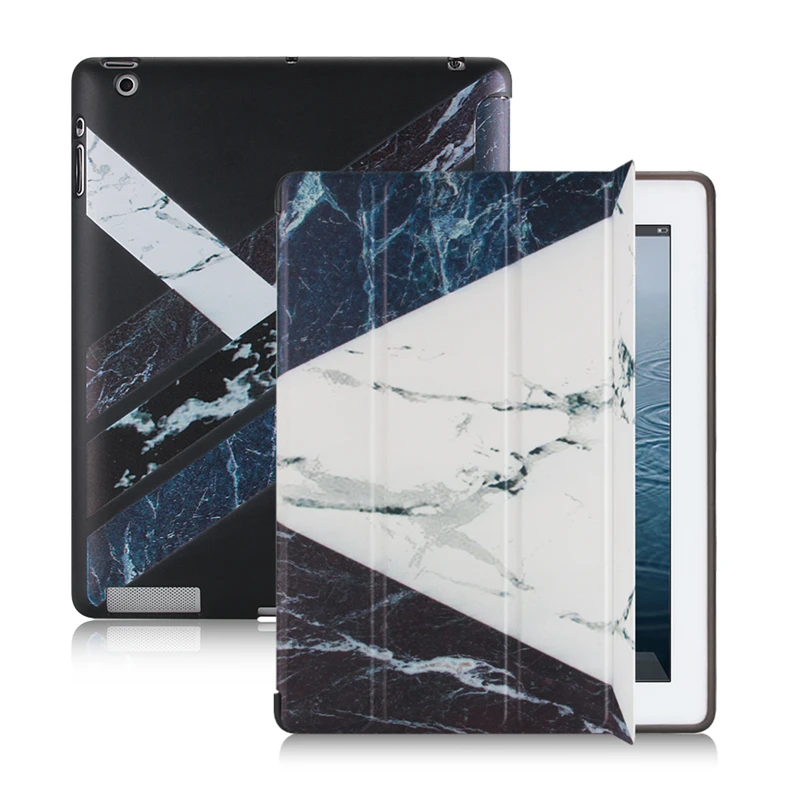 

Marble Pattern PU+TPU Support Protective Stand Case For iPad 2 3 4 Smart Auto Sleep Wake Tablet Case For iPad2 ipad3 ipad4