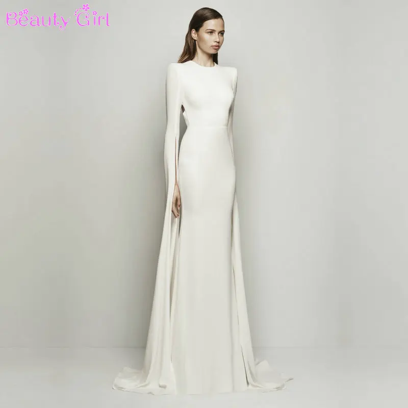 long white gown with sleeves