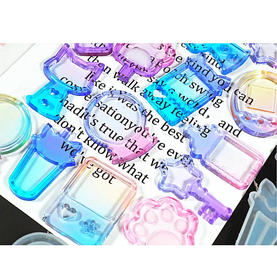 Gumball Machine Shaker Silicone Molds Milk Bottle Epoxy Resin Game Shaker Charms Magic Wand DIY Jewelry Craft Tool Oil Syringe