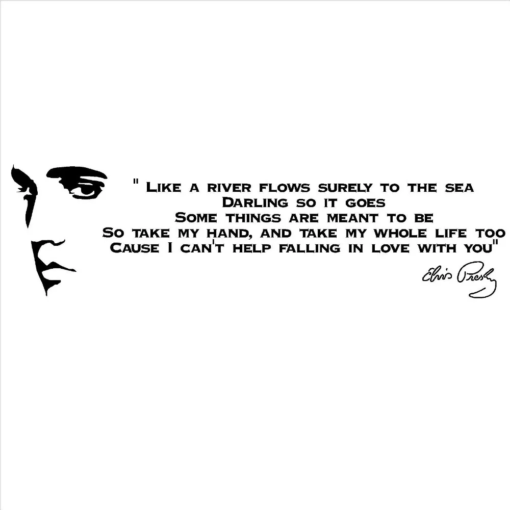 Home Decor Elvis Presley Song Lyrics Like A River Vinyl Wall Art Sticker Room Decal Quote Home Garden Casaalvarezrh Com