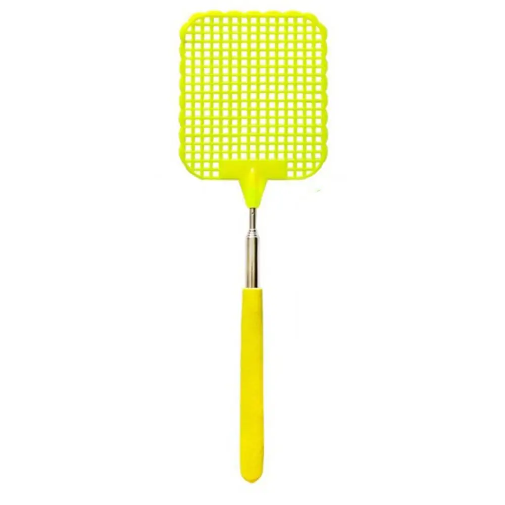 Пластиковые Fly swaters выдвижной ручной Swat репеллент Против мух и комаров инструмент с телескопическая из нержавеющей стали ручкой - Цвет: Yellow