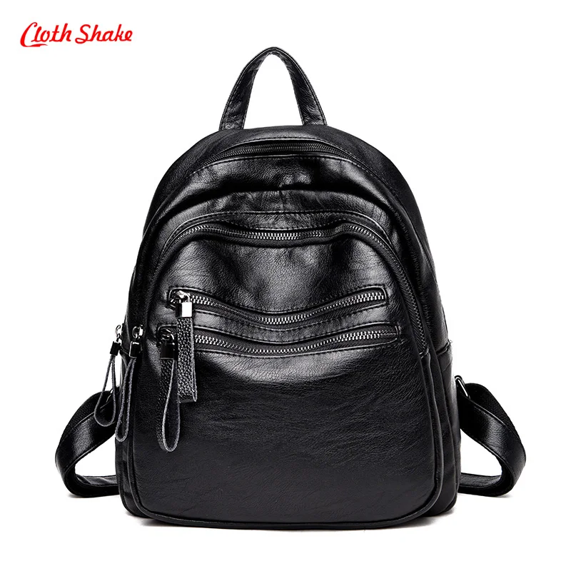 New Backpack Women High quality PU Leather Bag Women Bag Multi pocket Women Backpack Mochila Feminina