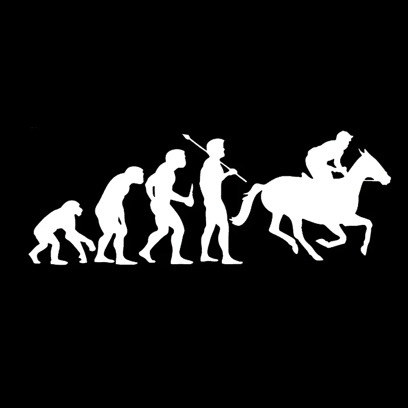 EARLFAMILY 15 سنتيمتر x 5.5 سنتيمتر تطور الحصان سباق للاهتمام ملصق حائط من الفينيل‏ للماء ملحقات النافذة سيارة ملصقا أسود/الفضة
