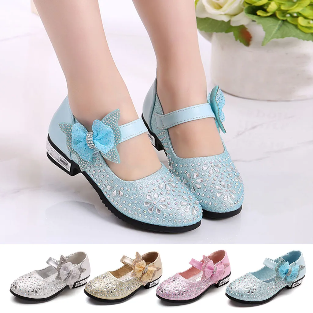 

2019 New Spring Summer Sequins Girl Sandals Diamond Girl Crystal Shoes Shoe fashion Shining Dancing Shoes size 26-36