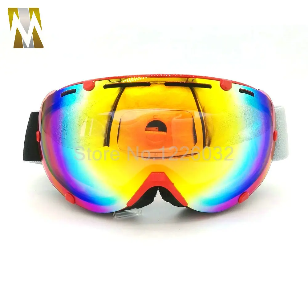 Лыжные очки 5 цветов лыжные очки ветрозащитные очки antiparras motocross lunette de ski homme gafas сноуборд gafas - Цвет: Red Frame Color