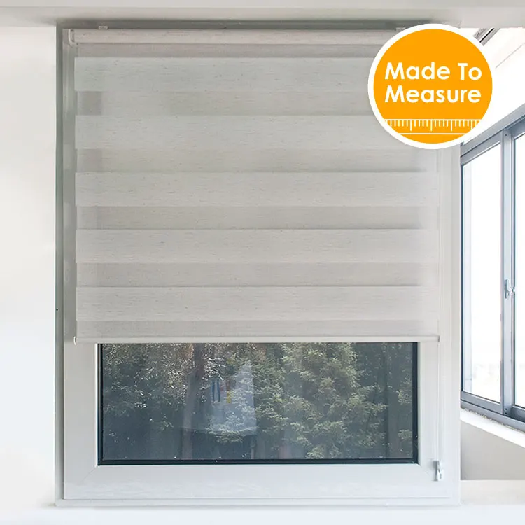 Customized Mini Roller Blinds 100 Polyester Translucent zebra blinds for Living Room with Hooks on or