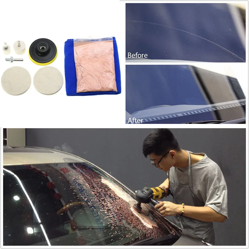  New 1 Set Universal Car Windscreen Window Scratch Repair Remover Glass Polishing Kit Auto Polishing