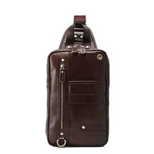 Модная мужская нагрудная сумка с usb-отверстием из натуральной воловьей кожи в винтажном стиле, на бретельках, на спине, модная сумка через плечо
