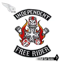 Независимый FREE RIDER набор патчей для вышивания железа на байкерском панк большой аппликацией мотоцикл DIY пользовательские патчи для одежды куртка