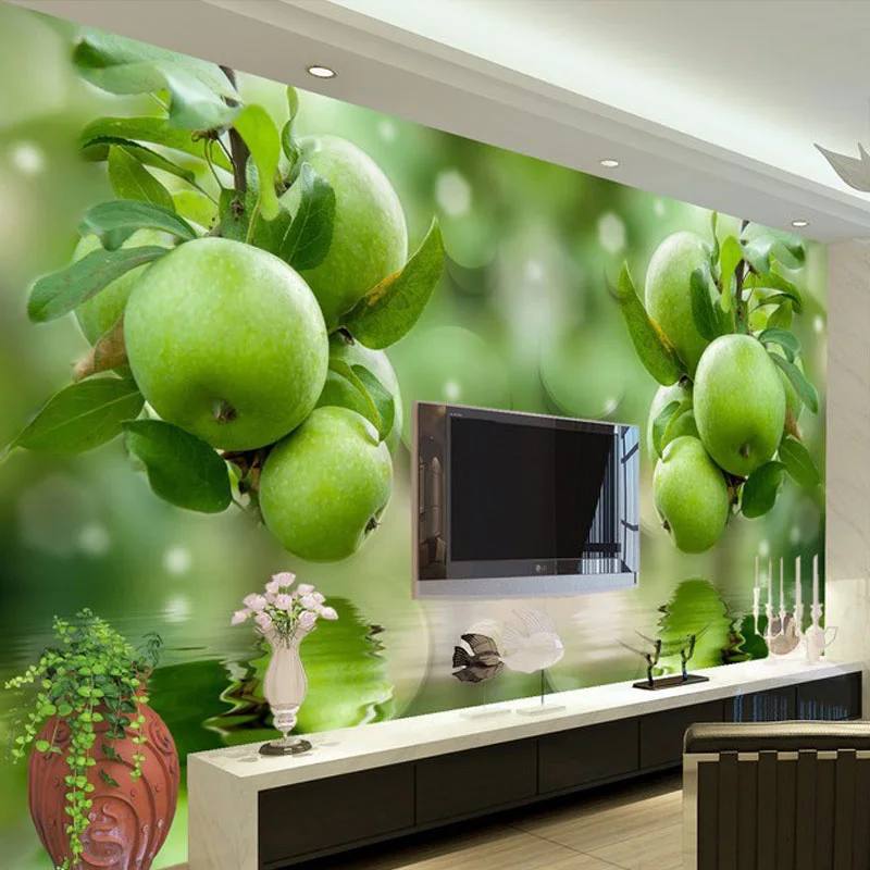 Пользовательские 3D фото обои свежие фрукты большая настенная живопись ресторан гостиная диван ТВ фон Настенные обои - Цвет: C