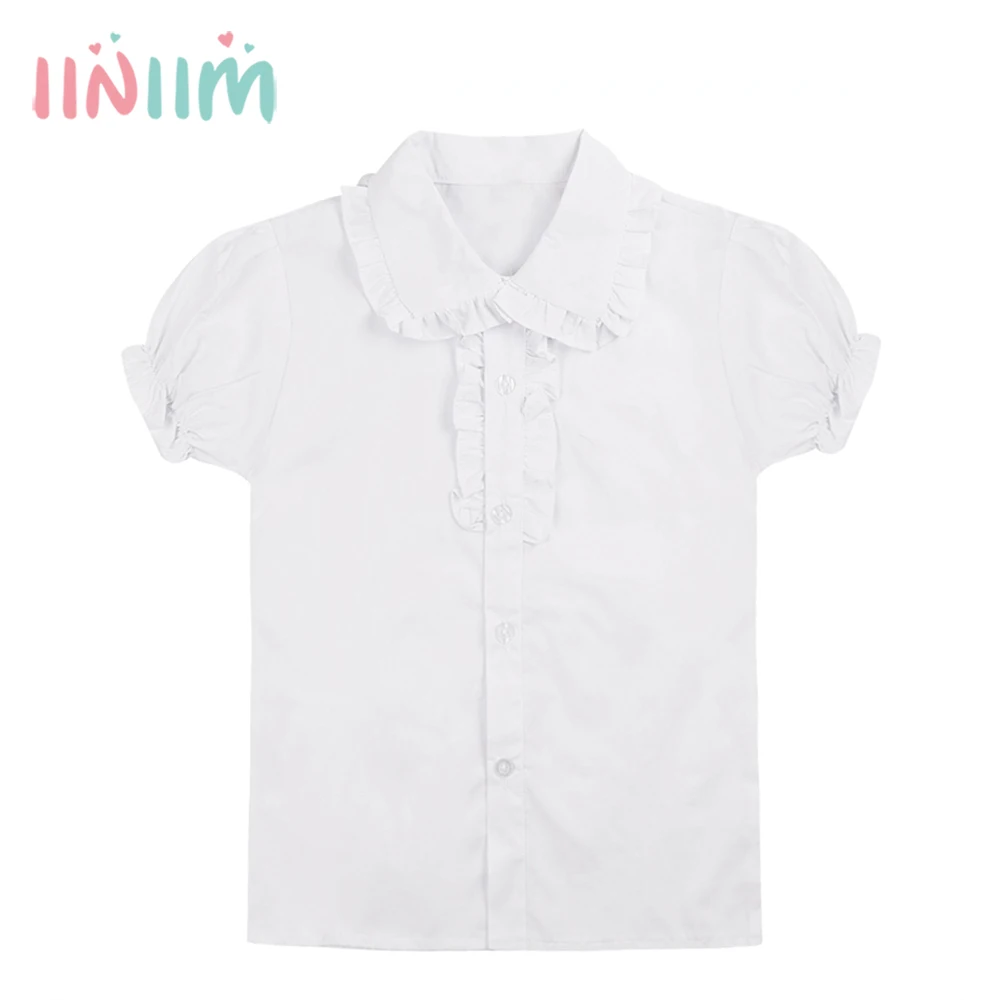 White School uniform children white blouse for girls blouses cotton