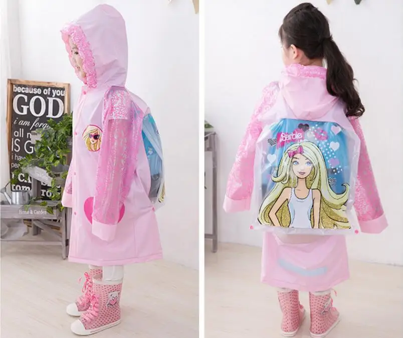 7.Raincoat for Children Cartoon Kids Girls boys rainproof Rain Coat Waterproof Poncho Rainwear Waterproof Rainsuit Raincoat Barbie Thomas