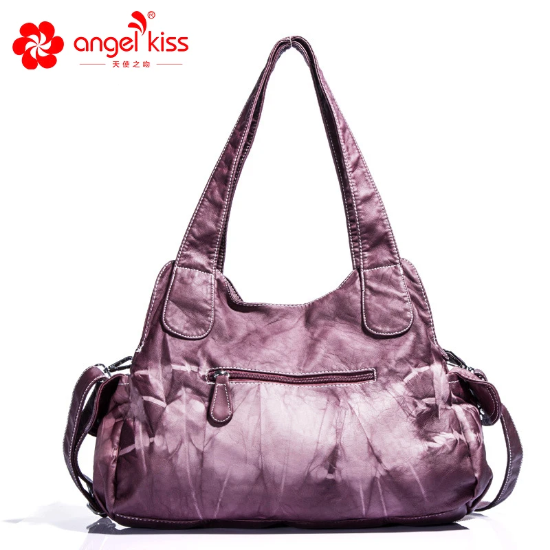 Женские кошельки и сумки Angelkiss из мягкой кожи с эффектом потертости большие на