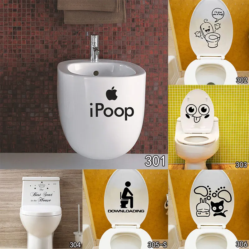 

WC VINYL Decals Pedestal Pan Cover Sticker Toilet Stool Commode Wall Sticker Home Decor Bathroom Decor
