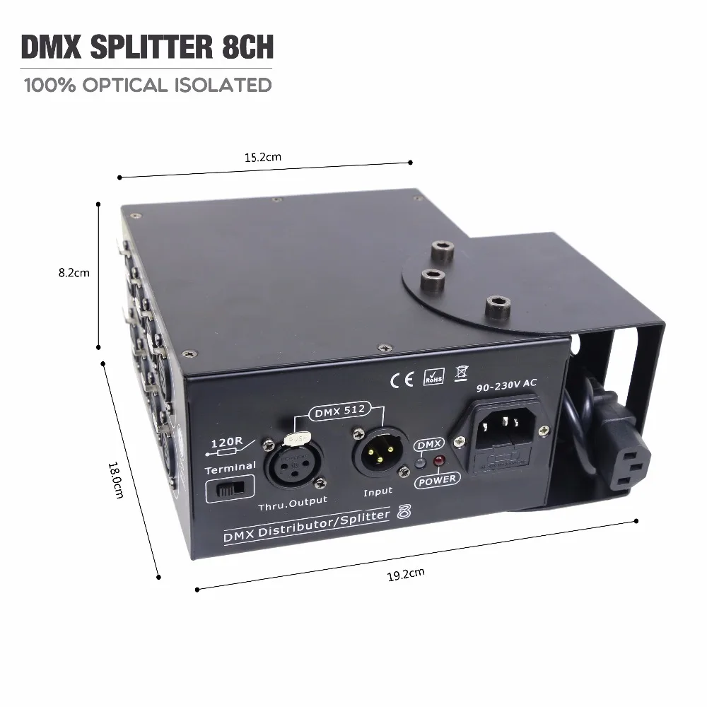 Сплиттер DMX 8 каналов dmx распределительный контроллер 100% Оптический