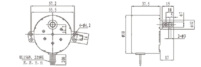 Motor síncrono cw ccw 220 v da