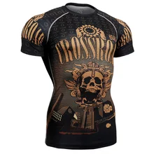 2016 ice hockey jerseys t shirts men 4 way stretch shirt skulls font b printing b