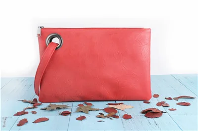 Горячая Распродажа, модная однотонная женская сумка-клатч, кожаная сумка-конверт, клатч, вечерняя сумка, женские клатчи, сумочка, bolsa feminina - Цвет: Red
