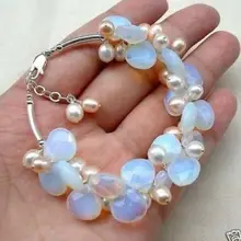 Цена NewExquisite Лунный Камень Пресной Воды Жемчужный браслет 30