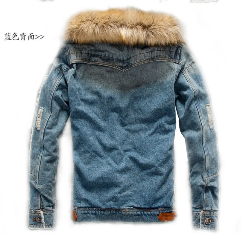 Bomber Jacket Denim Jacket Fur Collar 