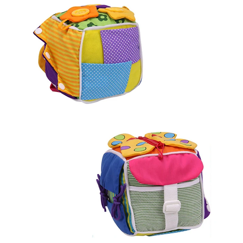 Красочные мягкие мяч обучения ребенка Детские игрушки Монтессори Cube мягкие Погремушки Развивающие обучения малыша для детей кроватки