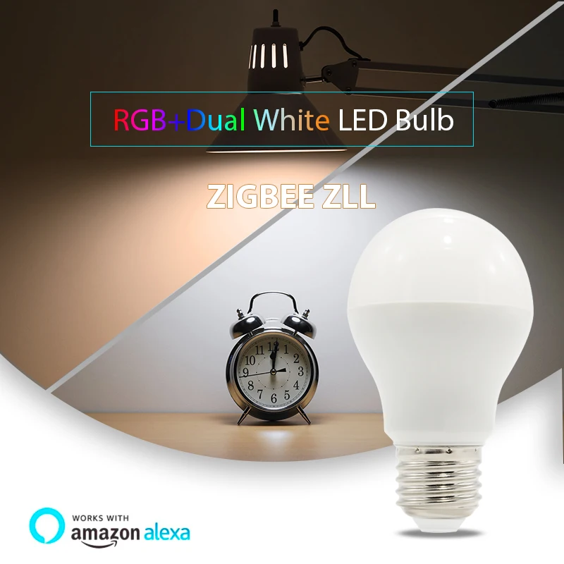 ZIGBEE AC100-240V 6 W светодиодная RGB Лампочка+ CCT двойной белый смартфон приложение Amazon Alexa голосового управления E27 лампа zigbee zll свет ссылка