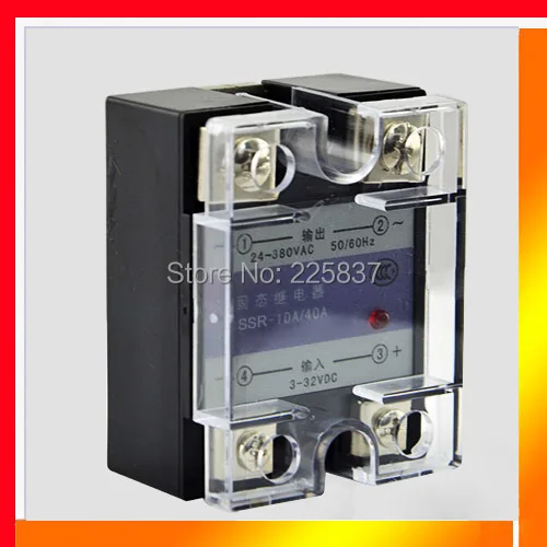 

Free shipping SSR-100DA 100a rele estado solido 100A DC-AC 3-32v DC to 24-480v AC solid state relays switches single phase ssr