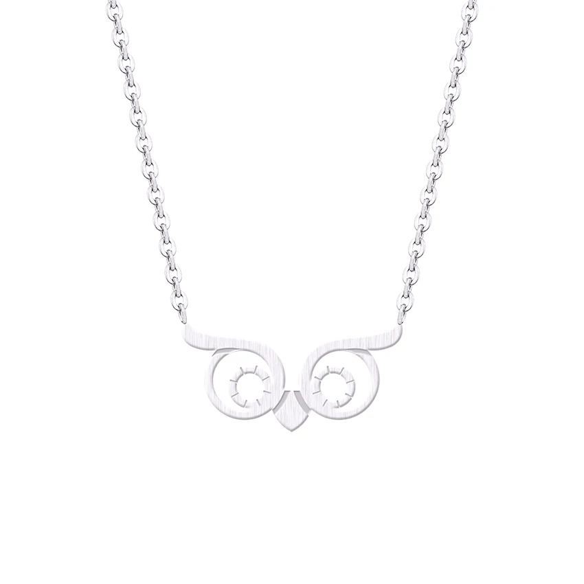 

ACEBFEET Fashion Stainless Steel Femme Collier Origami Cute Owl Pendant Necklaces For Women Jewelry Collares 10pcs