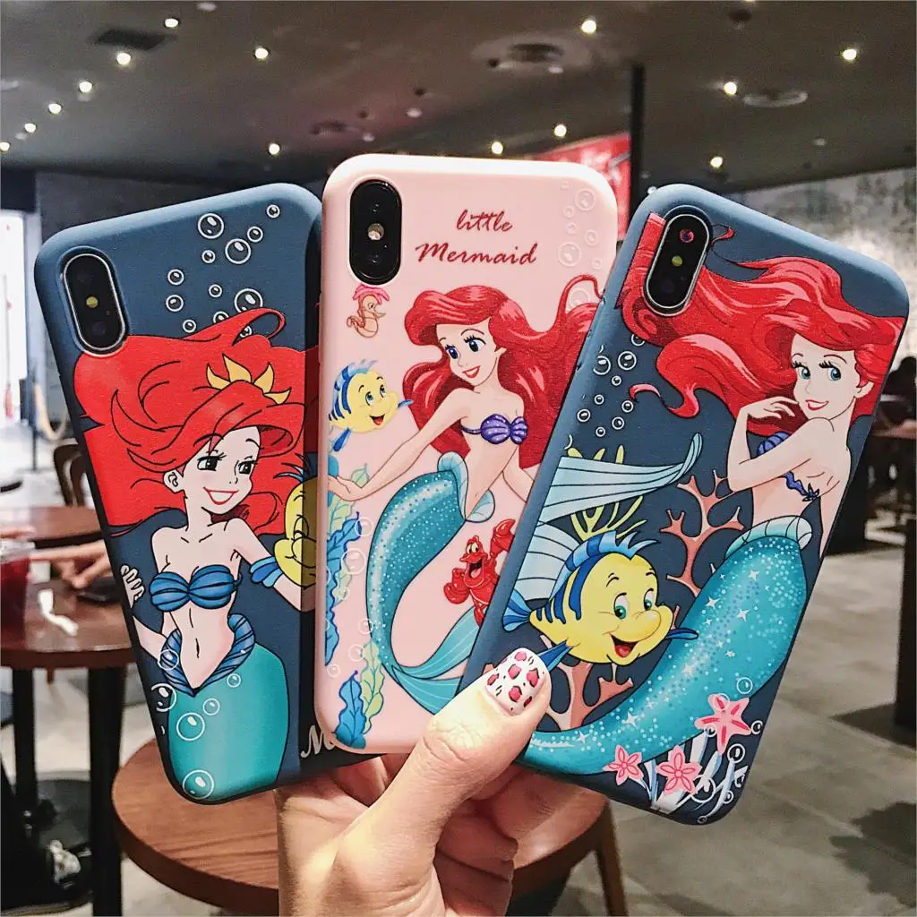 Newest cartoon classic anime disneys mermaid phone case For iPhone Xs Max Xr X 8 7 6 6s Plus