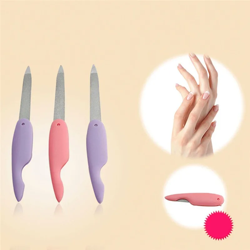 

1Pc Carton Folding Nail File Metal Stainless Steel Fold remove Cuticle Professional Nail Tool Files