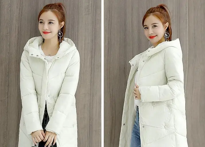 Тонкий пуховик зимняя куртка женская утепленная с капюшоном зимняя модная длинная куртка женская YY6605