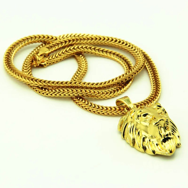 Hip Hop Lion King Pendant Foxtail Chain 