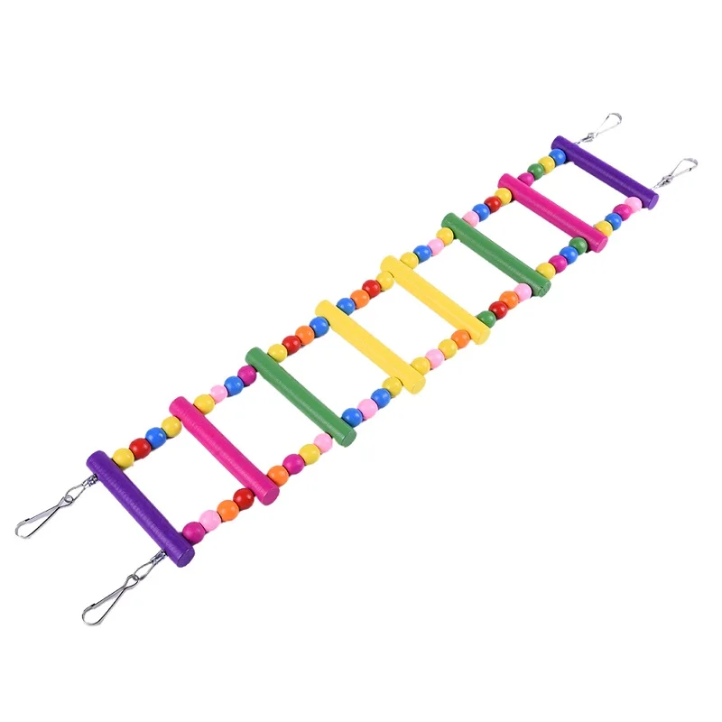 1 шт. Птицы Животные попугаи лестницы восхождение игрушка висит разноцветными шариками из натурального дерева - Цвет: 8 ladder