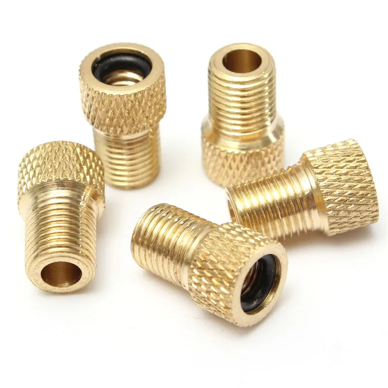 

5pcs Pump Bicycle Convert Presta to Schrader Bike Valve Adaptor Tube Pump Tool Wholesale Copper Coppery