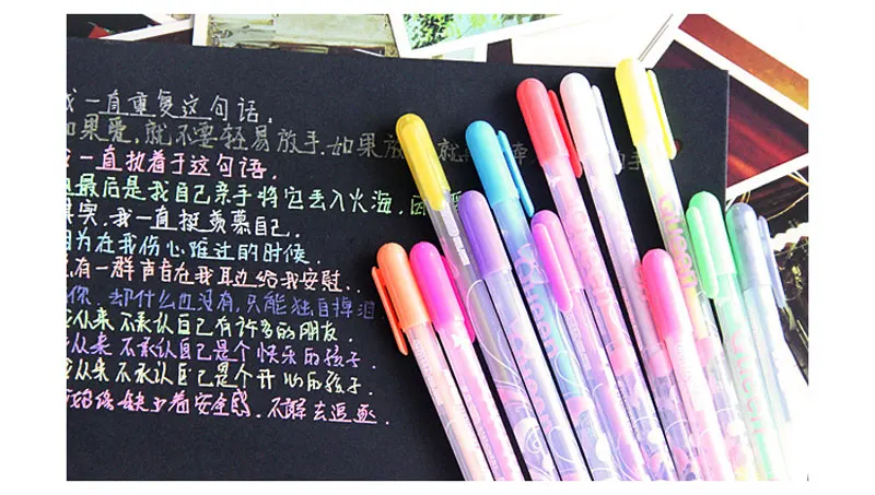 Kawaii 12 Colors Photo Album Pen Watercolor Gel Water Chalk Highlighter Painting DIY Drawing Scrapbooking Albums Decoration Pens