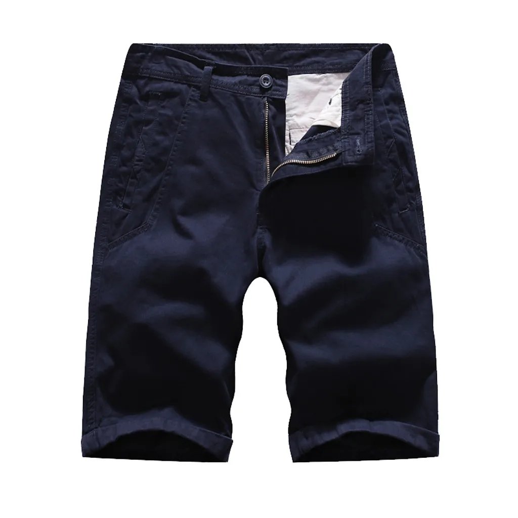 Шорты Для мужчин Pantalones, шорты с карманами; брюки; Повседневное однотонные Цвет Классический прямой крой брюк Spodenki шорты мужские Korte Broek