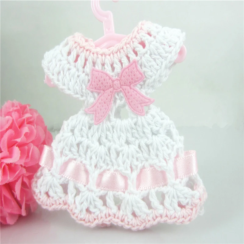 12Pcs Miniature crochet sweater dress baby shower baptism for party christening decorations 7.0cm