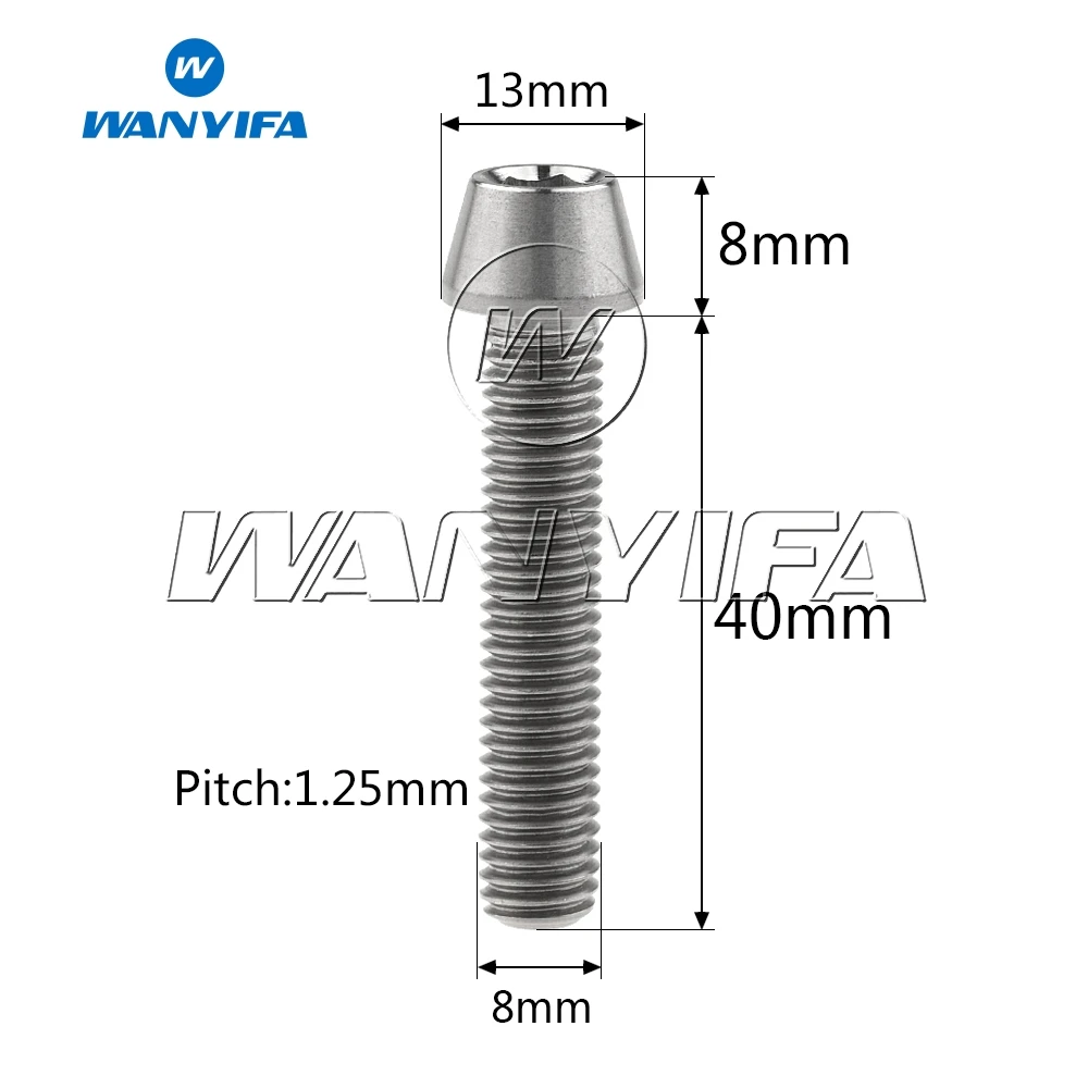 Титановый "Wanyifa" Болт M8x40mm конусности головки винта для мотоцикла