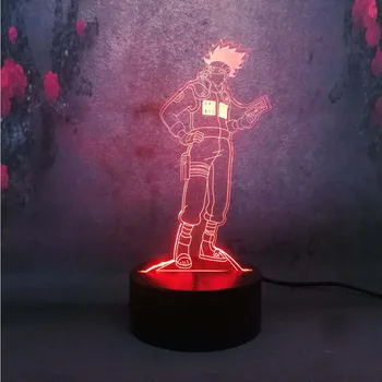 

3D LED Remote Lamp Love learning Naruto Hatake Kakashi Stand up picture Night Light 7 color change Mood flash Lamp Kid Toy Gifts