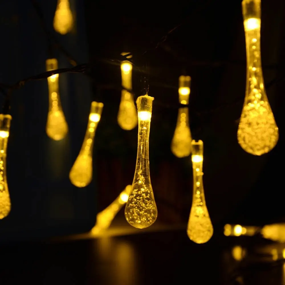 Novelty 4M 20led Battery led string LED Water Drip String Lights Patio Wedding Party Christmas lights Bedroom Holiday Decoration  2