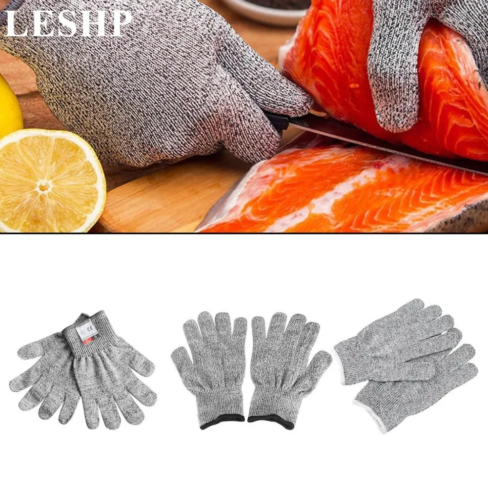 LESHP Working Safety Gloves 1 Pair Anti-Cut Wear-Resistant Anti Abrasion Level 5 Kitchen Cutting Cut-Resistant Breathable Gloves LESHP Working Safety Gloves 1 Pair Anti-Cut Wear-Resistant Anti Abrasion Level 5 Kitchen Cutting Cut-Resistant Breathable Gloves