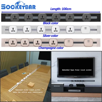 

On Sale Free Combination 100cm Tomada Usb Wall Socket Eu Wall Plug 2 USB Ports Office Kitchen Plug Sockets