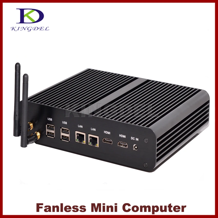 US $521.00 Kingdel Fanless Mini Desktop Computer Intel Haswell CPU 4th Generationi74500U8GB RAM256GB SSD2HDMI2LAN4USB30Win10