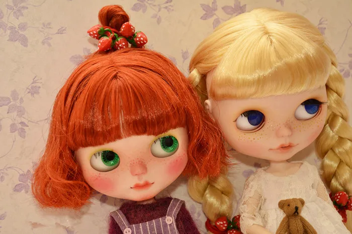 2 шт. кукольная Клубничка с веревкой для волос для 1/3 1/4 BJD кукла DAL salon PULLIP маленькая кукла BLYTH