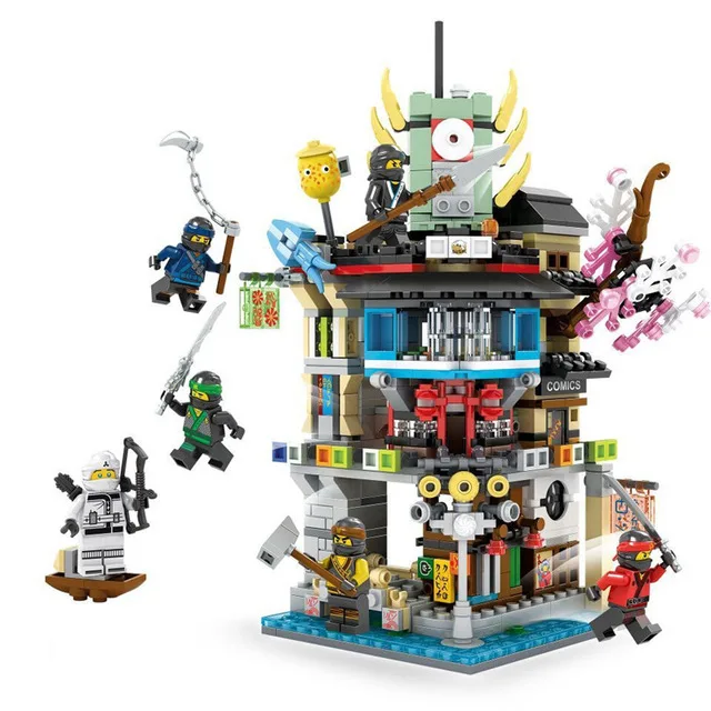 713 шт. ниндзя город airjitzu ninjagoes legoings здания Конструкторы комплект Игрушечные